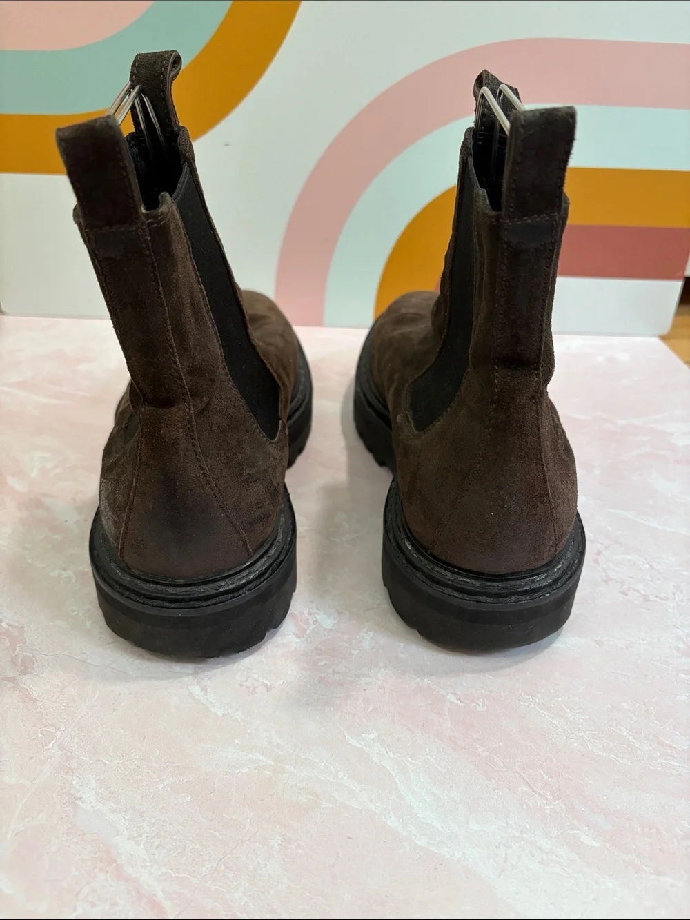 Officine Creative St Moritz Brown Suede Chukka Boots w/Black Lug Sole Italy 41